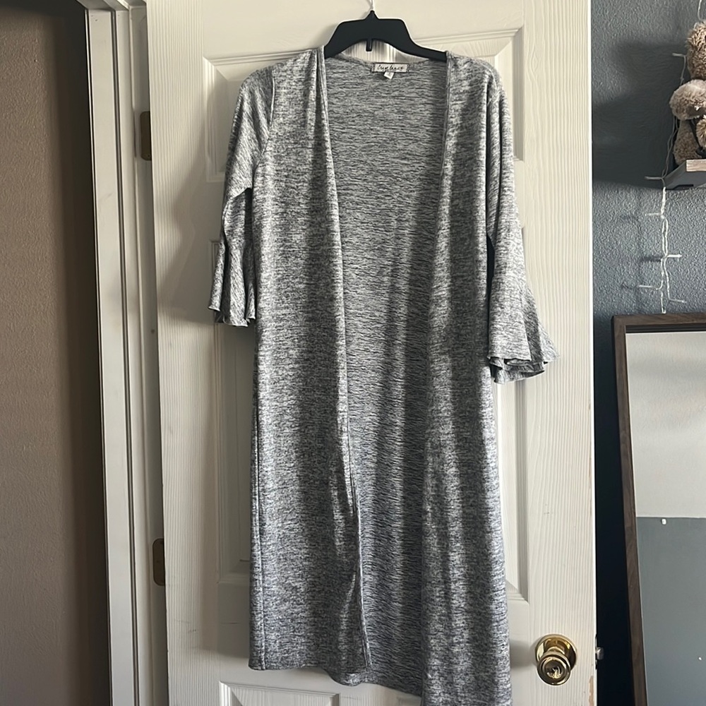 Small Long gray cardigan half sleeve CraveFame